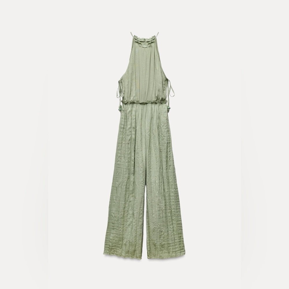NEW Zara Sage Green Jumpsuit Size Medium - Zara 9878 165 505